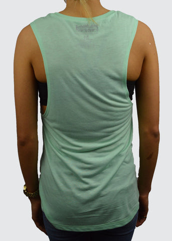 LA Muscle Tank, Silver on Mint