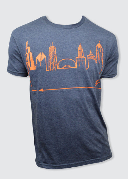 CHICAGO • Orange on Navy