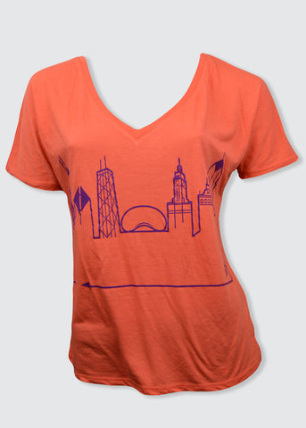  CHICAGO • Purple on Coral 